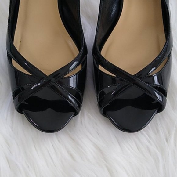 Kate Spade Genna Patent Leather Peep Toe Heels - Picture 6 of 16